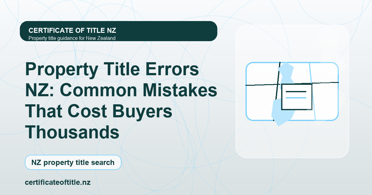 Property Title Errors NZ: Common Mistakes That Cost Buyers Thousands ...