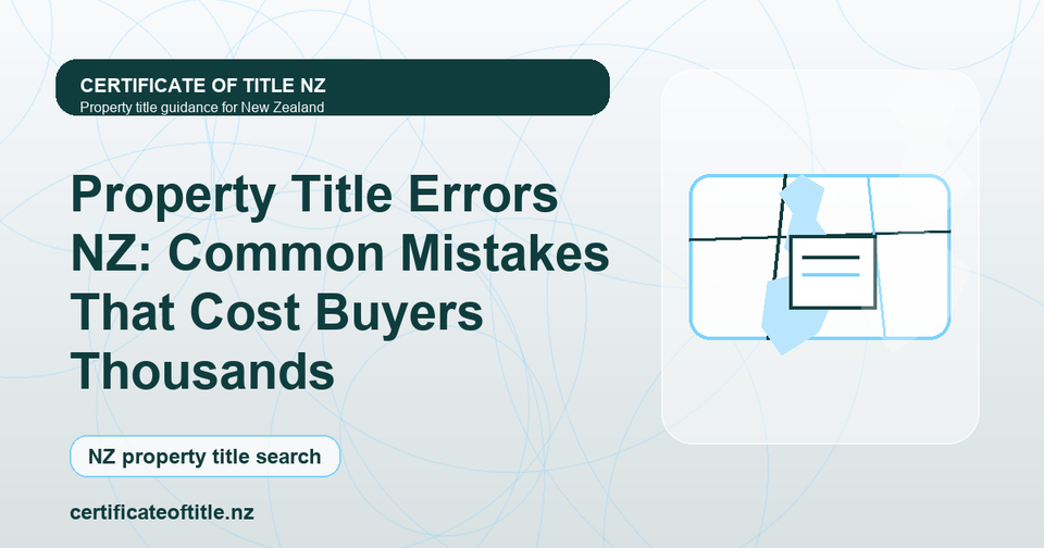 Property Title Errors NZ: Common Mistakes That Cost Buyers Thousands
