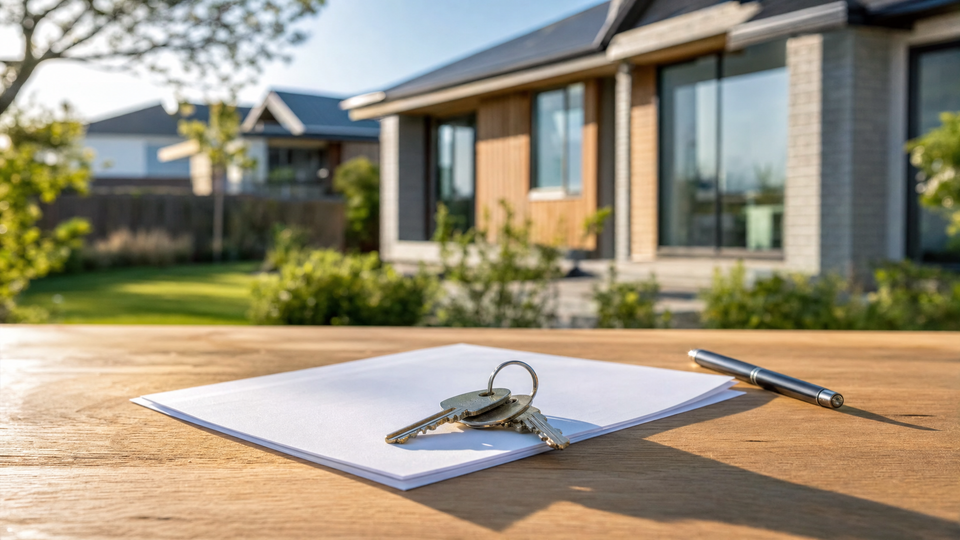 New Zealand residential property ownership documents and keys on a table