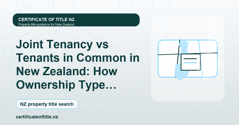 Joint Tenancy vs Tenants in Common in New Zealand: How Ownership Type Affects Your Title