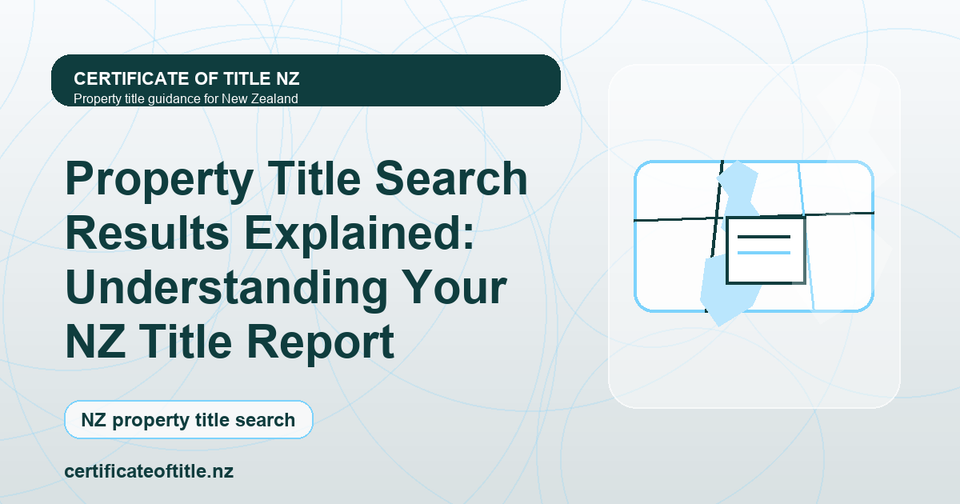 Property Title Search Results Explained: Understanding Your NZ Title Report