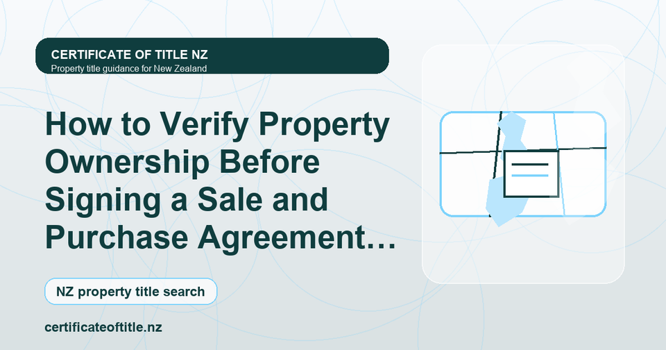 How to Verify Property Ownership Before Signing a Sale and Purchase Agreement in NZ