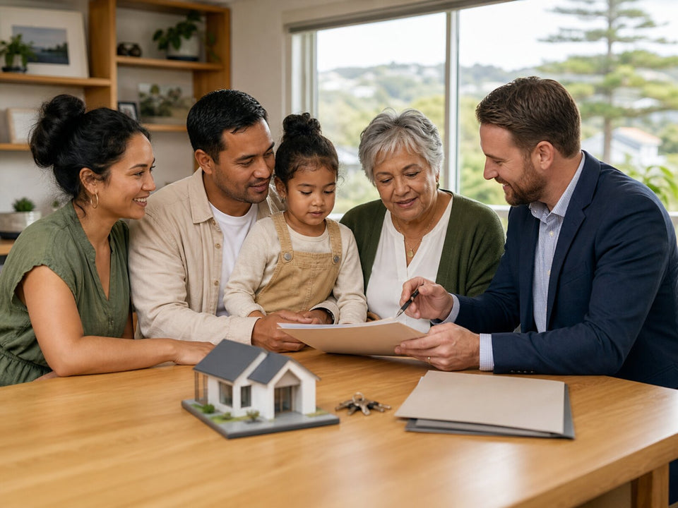 Multi-generational family discussing a property trust with an adviser