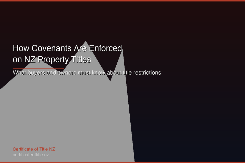 How Covenants Are Enforced on NZ Property Titles: What Buyers and Owners Must Know