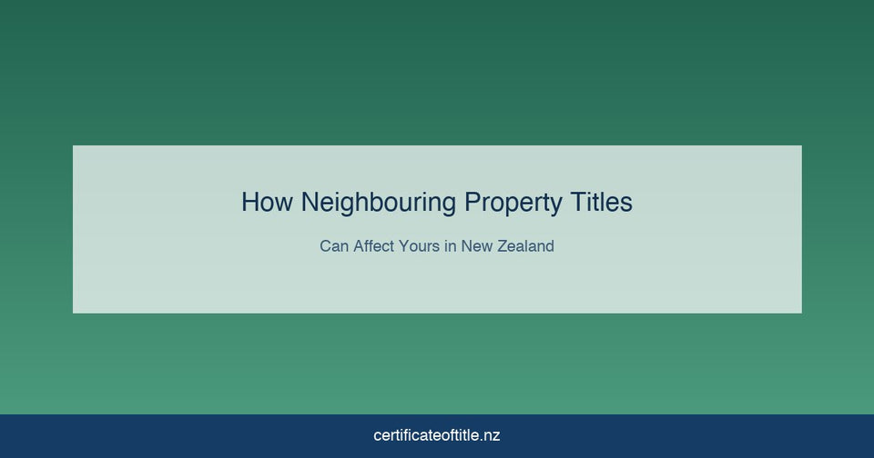 How Neighbouring Property Titles Can Affect Yours in New Zealand