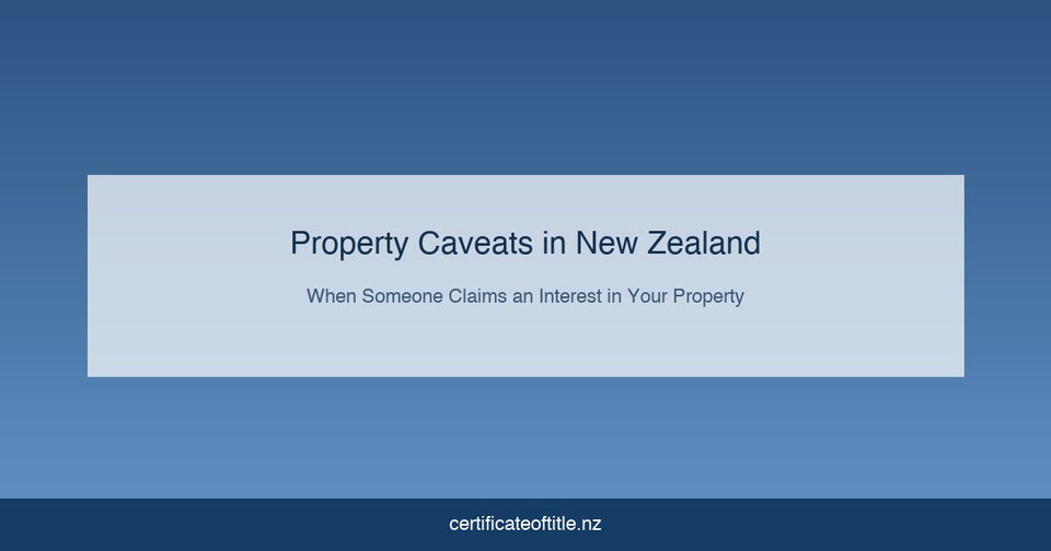 Property Caveats in New Zealand: What They Are, How They Work, and When You Need One