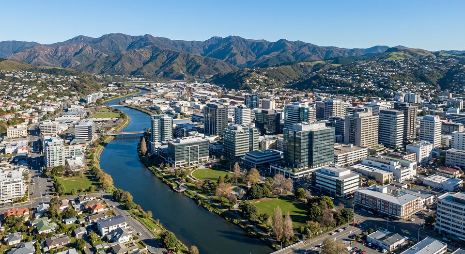 Lower Hutt and Hutt Valley cityscape New Zealand