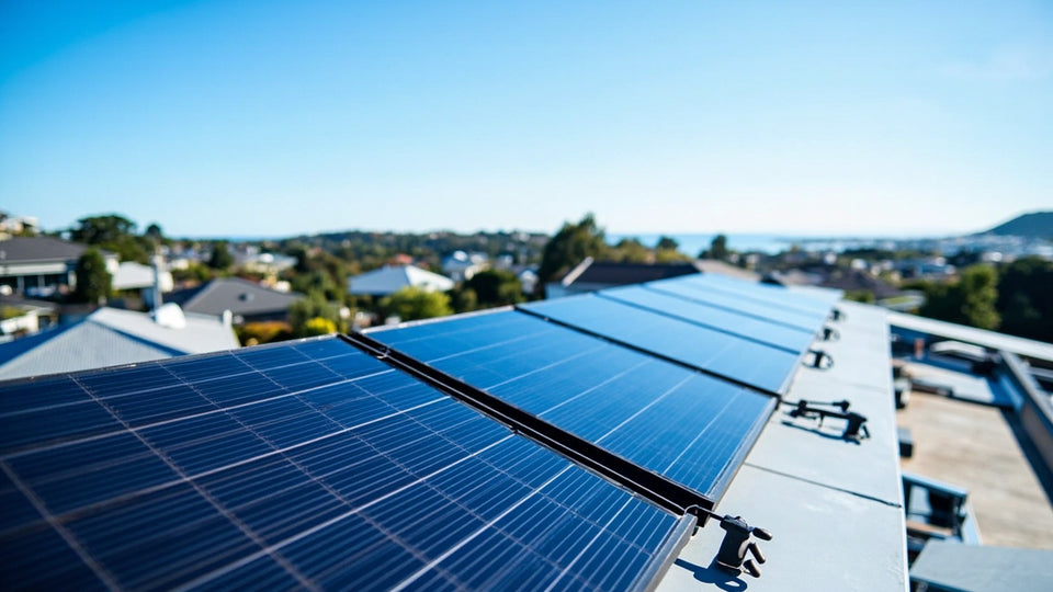 Solar panels on New Zealand home rooftop