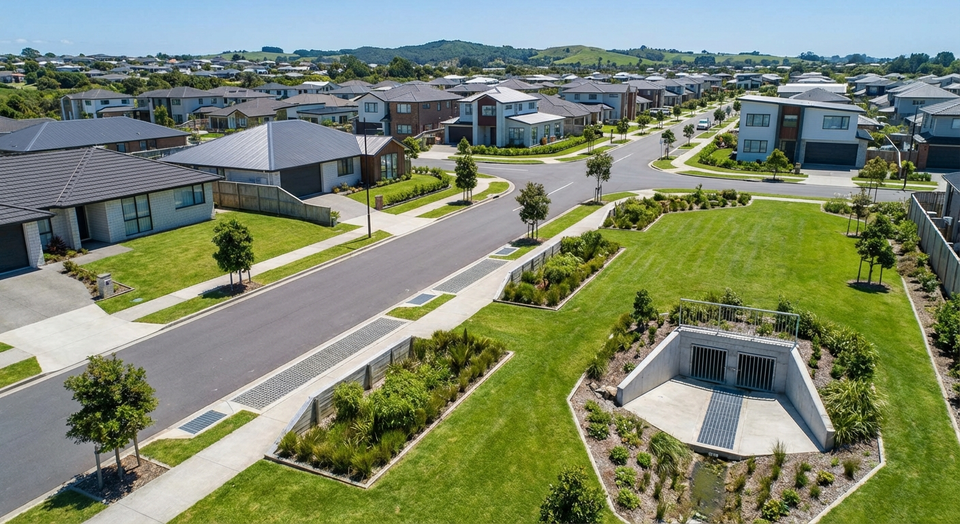 Stormwater drainage infrastructure on New Zealand residential property